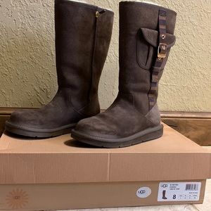 UGG Retro Cargo 1895 Espresso Boots, Size 8